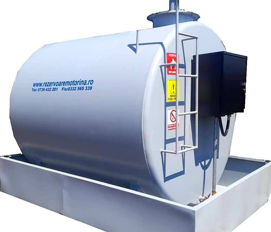 Rezervor suprateran pentru motorina cu cuva de retentie 3000L 